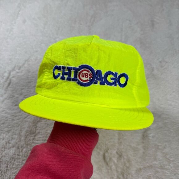 Vintage Chicago Cubs ANNCO Baseball Hat Cap MLB Snapback Neon - Picture 1 of 4